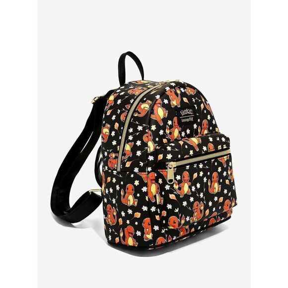 Loungefly Pokemon Charmander All Over Placement  Daisy Pattern Bag Mini Backpack